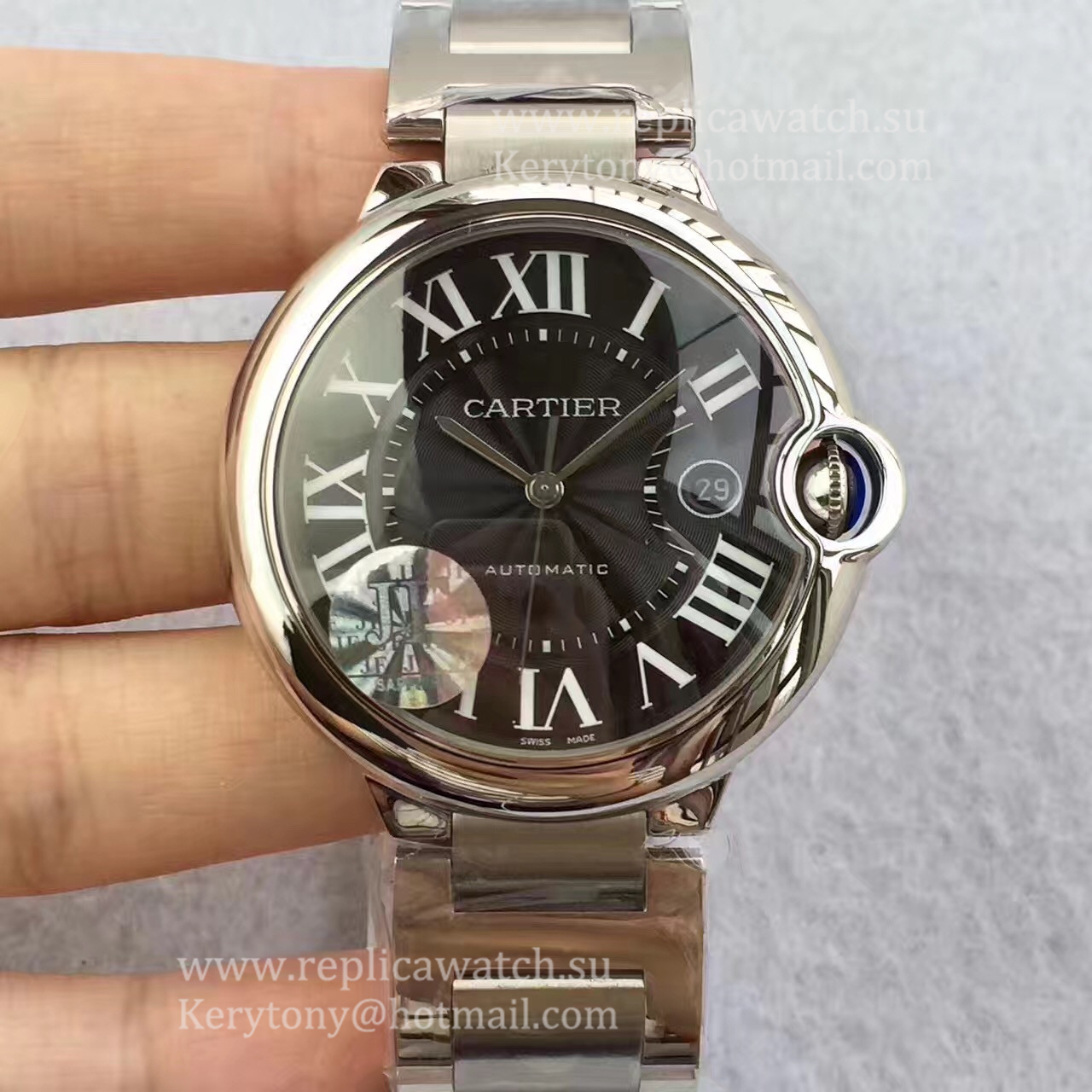 High Quality Ca*t1er Ballon Bleu 42mm W6920042 JF SS Black Dial 2824 High Quality Ca*t1er Ballon Bleu 42mm W6920042 JF SS Black Dial 2824