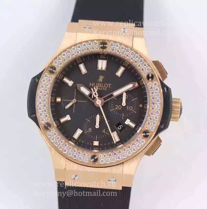 NEW Replica Hublot Big Bang Chrono 301.PX.1180.RX.1104 HBB V6F Rose Gold & D1am0nds Black Dial HUB4100 NEW Replica Hublot Big Bang Chrono 301.PX.1180.RX.1104 HBB V6F Rose Gold & D1am0nds Black Dial HUB4100
