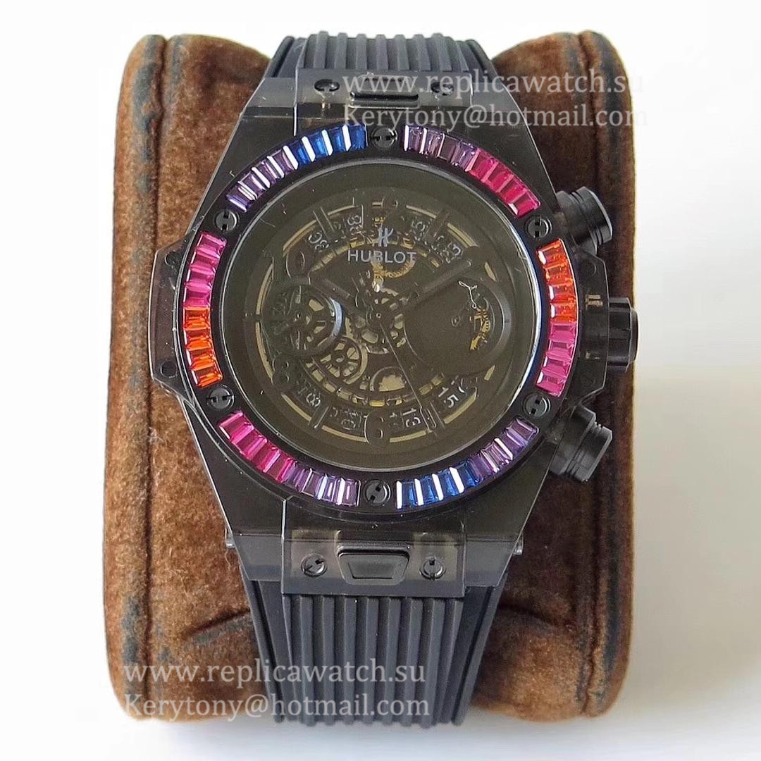 Best Price Hublot Big Bang Unico Black Sapphire Galaxy 411.JB.4901.RT.4098 OXF Black Sapphire Crystal Skeleton Dial HUB1242 Best Price Hublot Big Bang Unico Black Sapphire Galaxy 411.JB.4901.RT.4098 OXF Black Sapphire Crystal Skeleton Dial HUB1242