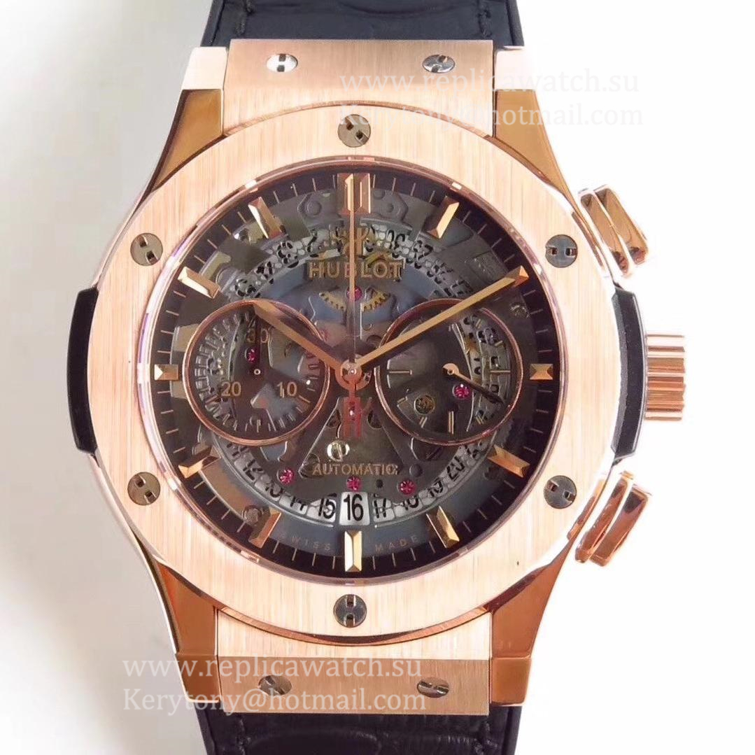 NEW Replica Hublot Classic Fusion Aerofusion Chrono King Gold 525.OX.0180.LR HBB V6F Rose Gold Black Skeleton Dial 7750 NEW Replica Hublot Classic Fusion Aerofusion Chrono King Gold 525.OX.0180.LR HBB V6F Rose Gold Black Skeleton Dial 7750