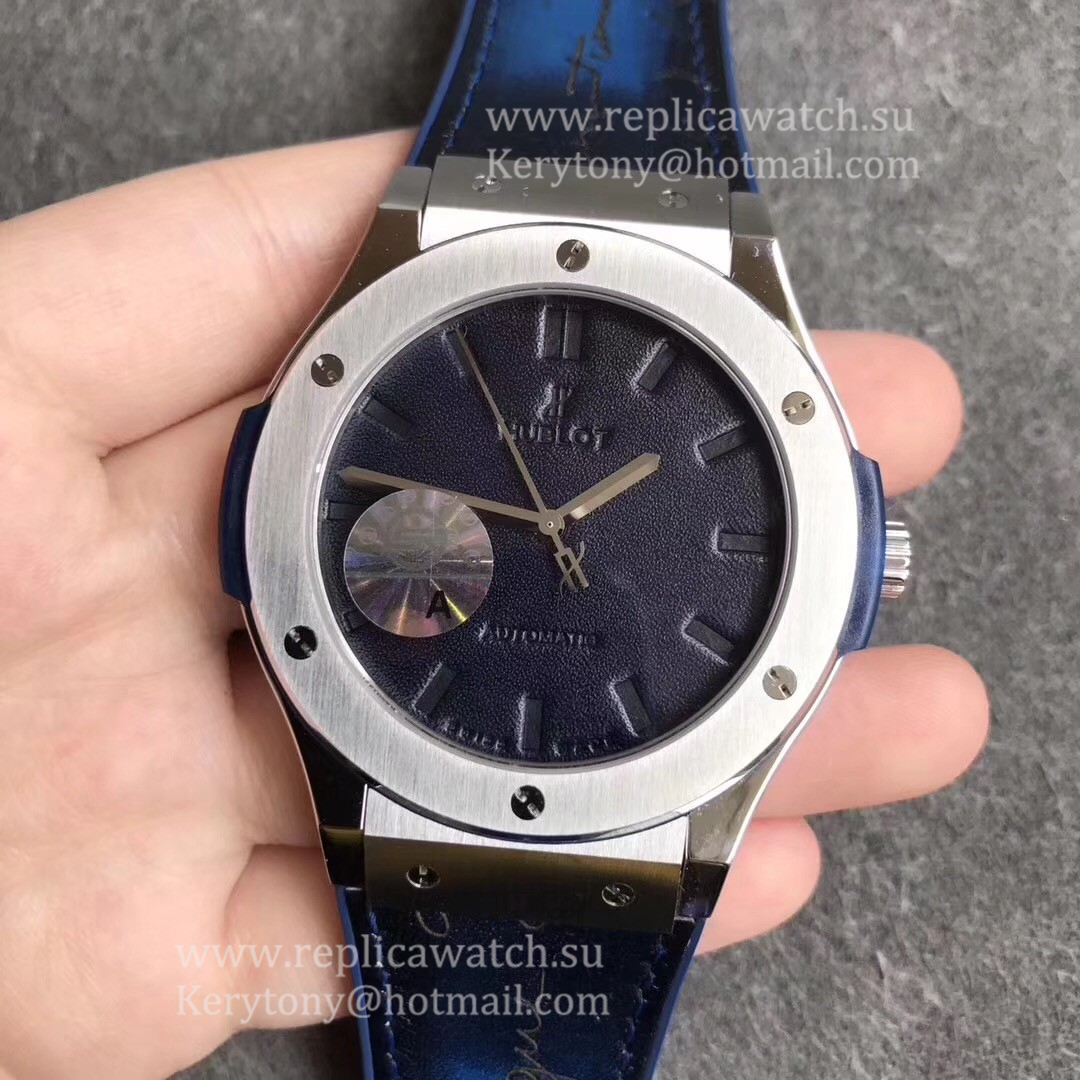 NEW Replica Hublot Classic Fusion Berluti Scritto 511.NX.050B.VR.BER16 SRF V2 SS Blue Leather Dial HUB1100 NEW Replica Hublot Classic Fusion Berluti Scritto 511.NX.050B.VR.BER16 SRF V2 SS Blue Leather Dial HUB1100