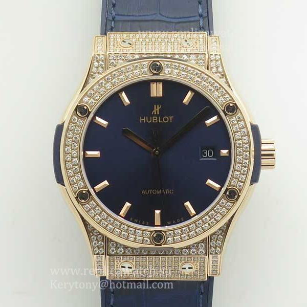 Perfect Replica Hublot Classic Fusion King Gold Pave 42mm 511.OX.1181.LR.1704 F16 Rose Gold & D1am0nds Blue Dial 2892 Perfect Replica Hublot Classic Fusion King Gold Pave 42mm 511.OX.1181.LR.1704 F16 Rose Gold & D1am0nds Blue Dial 2892