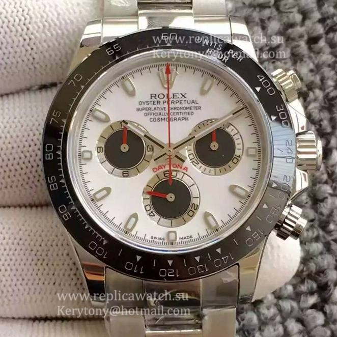 Copy R01ex Daytona 116500 LN JHF SS White Dial & Black Subdials 4130 Copy R01ex Daytona 116500 LN JHF SS White Dial & Black Subdials 4130