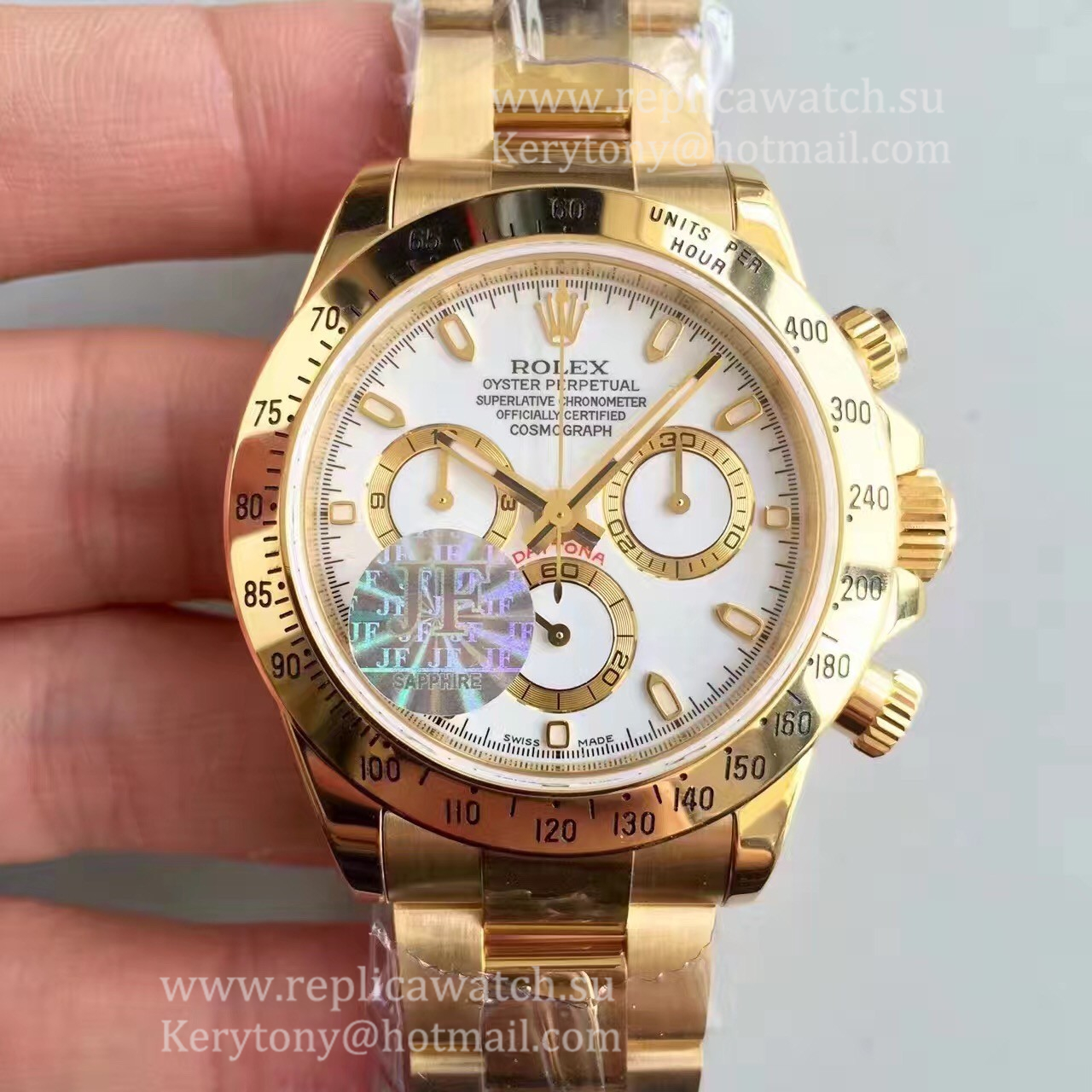 Fake R01ex Daytona 116528 JF Yellow Gold White Dial 7750 Fake R01ex Daytona 116528 JF Yellow Gold White Dial 7750