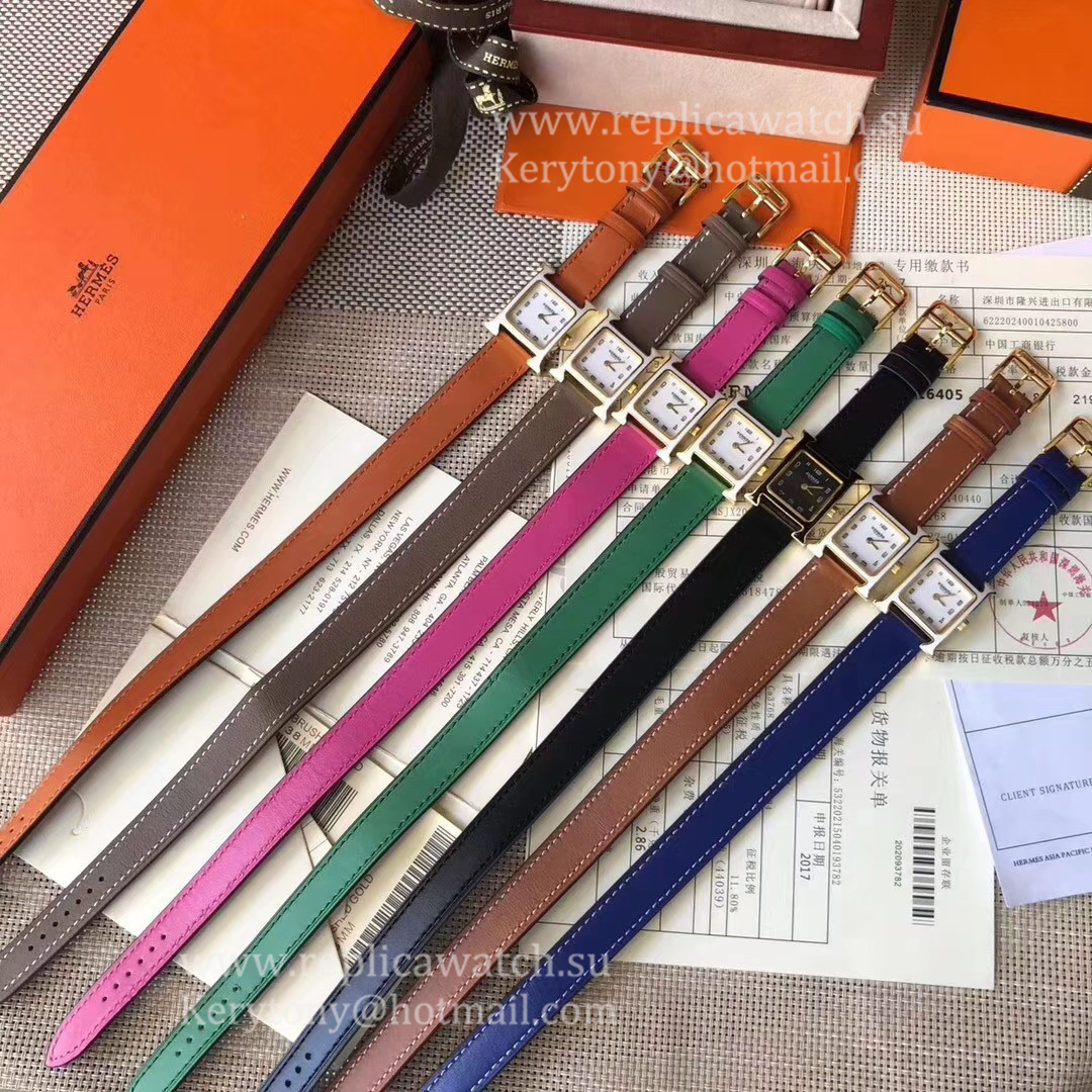 NEW Replica H**me5 Heure H 21mm 2019 Ladies YF Yellow Gold White/Black Dial Quartz (Free Box) Color Purple NEW Replica H**me5 Heure H 21mm 2019 Ladies YF Yellow Gold White/Black Dial Quartz (Free Box) Color Purple
