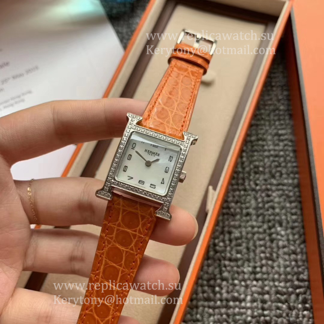 Perfect Replica H**me5 Heure H 21mm Ladies Z6F SS & D1am0nd MOP Dial Quartz (Box included) Perfect Replica H**me5 Heure H 21mm Ladies Z6F SS & D1am0nd MOP Dial Quartz (Box included)