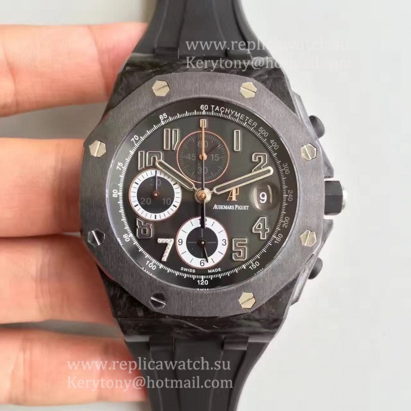 Copy Audemars P1g*et Royal Oak Offshore Ginza 7 26205AU.OO.D002CR.01 JF V2 Forged Carbon Black Dial 3126 Copy Audemars P1g*et Royal Oak Offshore Ginza 7 26205AU.OO.D002CR.01 JF V2 Forged Carbon Black Dial 3126