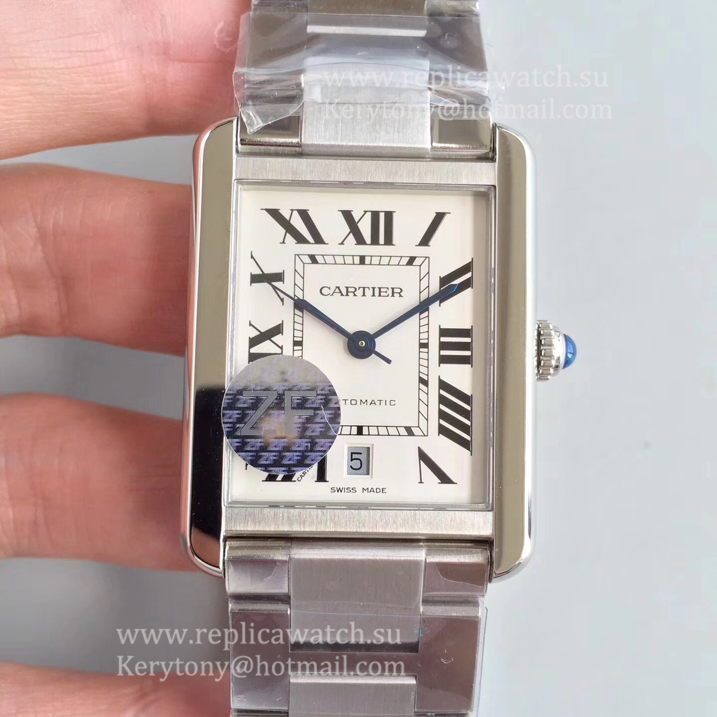 Copy Ca*t1er Tank Solo XL Automatic W5200028 ZF SS White Dial M9015 Copy Ca*t1er Tank Solo XL Automatic W5200028 ZF SS White Dial M9015