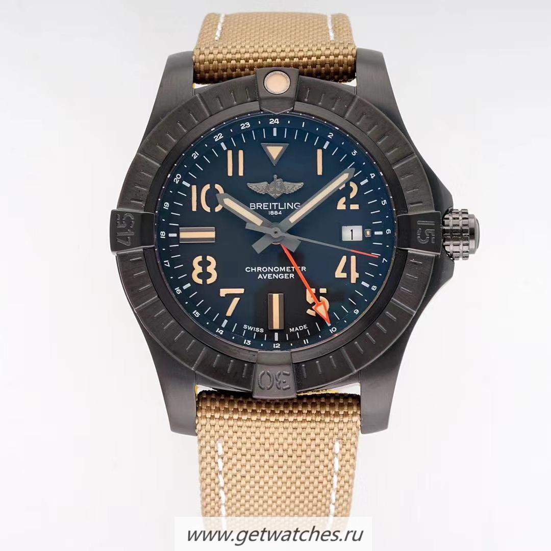 Perfect Replica Breitling Avenger Automatic GMT 45 Night Mission BLSF PVD Black Dial 2836 Perfect Replica Breitling Avenger Automatic GMT 45 Night Mission BLSF PVD Black Dial 2836