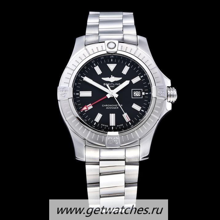 Perfect Replica Breitling Avenger GMT 45mm GF SS Black Dial 2836 Perfect Replica Breitling Avenger GMT 45mm GF SS Black Dial 2836