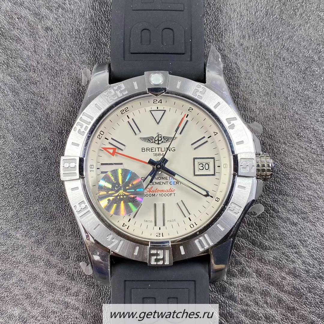 High Quality Breitling Avenger II GMT GF SS White Dial 2836 High Quality Breitling Avenger II GMT GF SS White Dial 2836