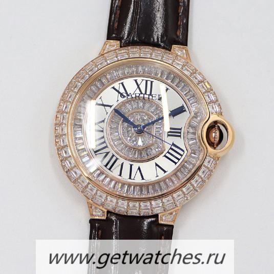 Fake Ca*t1er Ballon Bleu 42mm CF Rose Gold & D1am0nd Silver Dial M9015 Fake Ca*t1er Ballon Bleu 42mm CF Rose Gold & D1am0nd Silver Dial M9015