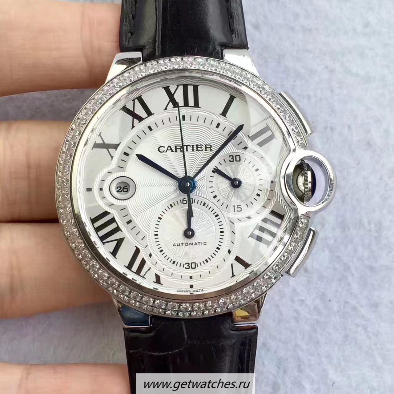 Fake Ca*t1er Ballon Bleu Chrono WE902002 Noob Factory SS & D1am0nds Silver Dial 8101 MC Fake Ca*t1er Ballon Bleu Chrono WE902002 Noob Factory SS & D1am0nds Silver Dial 8101 MC
