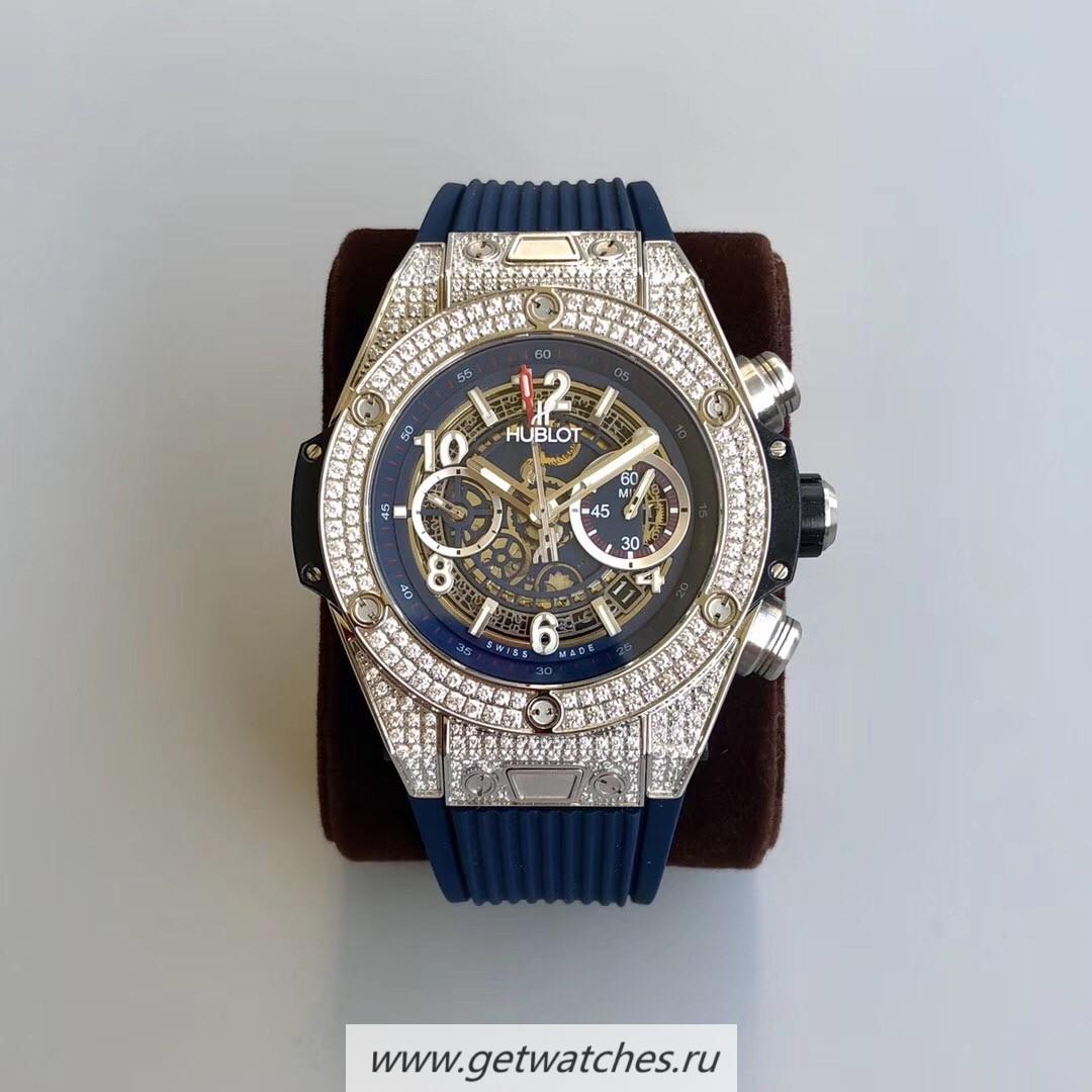Fake Hublot Big Bang Unico 45mm OXF SS & D1am0nd Blue Dial HUB1242 Fake Hublot Big Bang Unico 45mm OXF SS & D1am0nd Blue Dial HUB1242