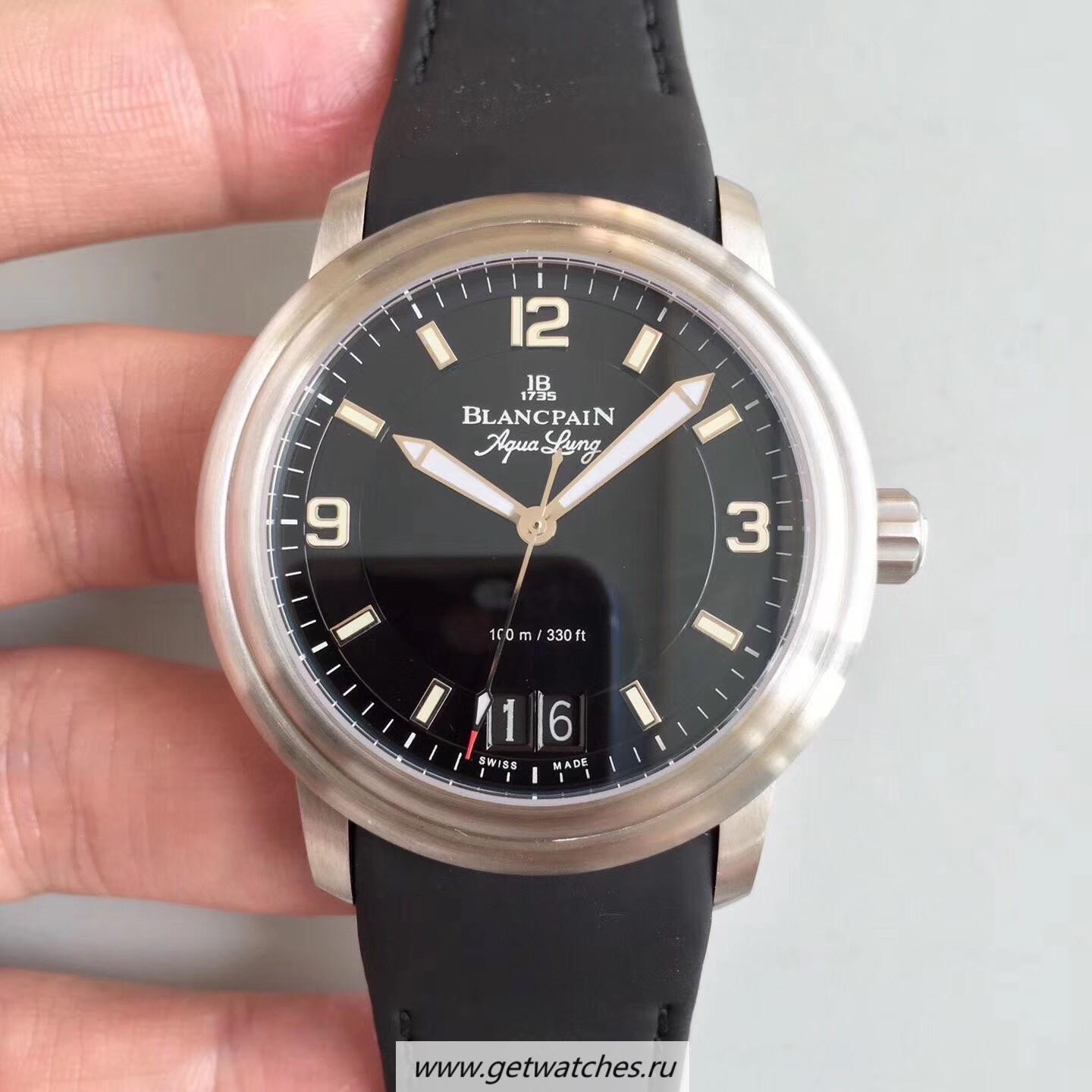 Copy Blancpain Leman Aqua Lung Grande Date 2850B-1130A-64B HGF SS Black Dial 6950 Copy Blancpain Leman Aqua Lung Grande Date 2850B-1130A-64B HGF SS Black Dial 6950