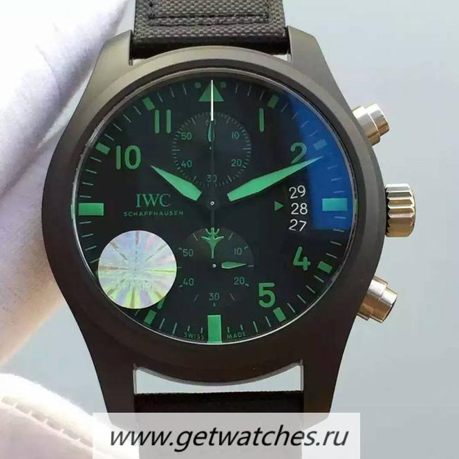 Replica IWC Pilot Chrono Top Gun IW388003 HBB V6F Ceramic Black Dial Green Markers 7750 Replica IWC Pilot Chrono Top Gun IW388003 HBB V6F Ceramic Black Dial Green Markers 7750