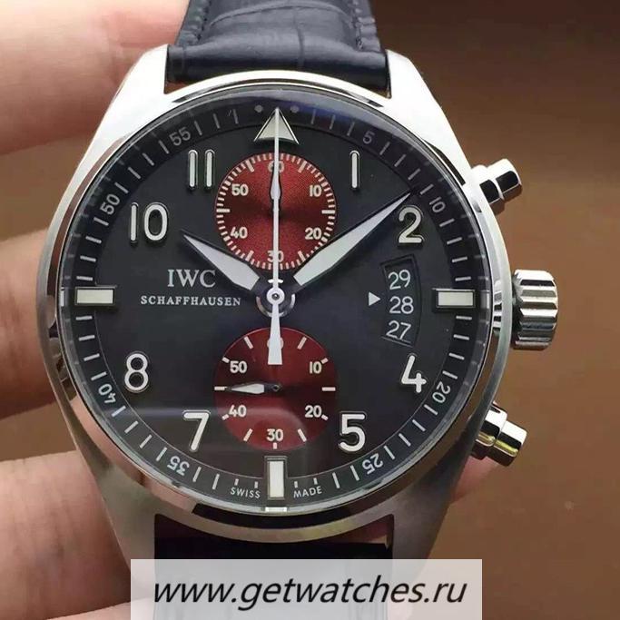 High Quality IWC Pilot IW387808 Chrono SS Black & Red Dial 7750 High Quality IWC Pilot IW387808 Chrono SS Black & Red Dial 7750