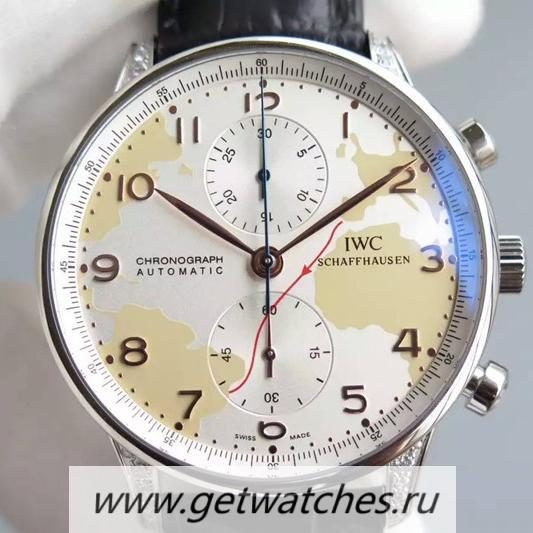 Perfect Replica IWC Portuguese Chrono SS & D1am0nds White Map Dial 7750 Perfect Replica IWC Portuguese Chrono SS & D1am0nds White Map Dial 7750