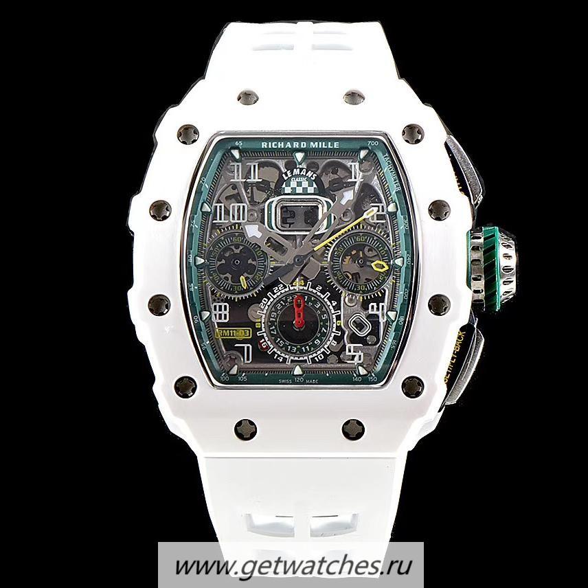Replica Richard Mille RM011-03 KVF White Ceramic Green Dial 7750 Replica Richard Mille RM011-03 KVF White Ceramic Green Dial 7750