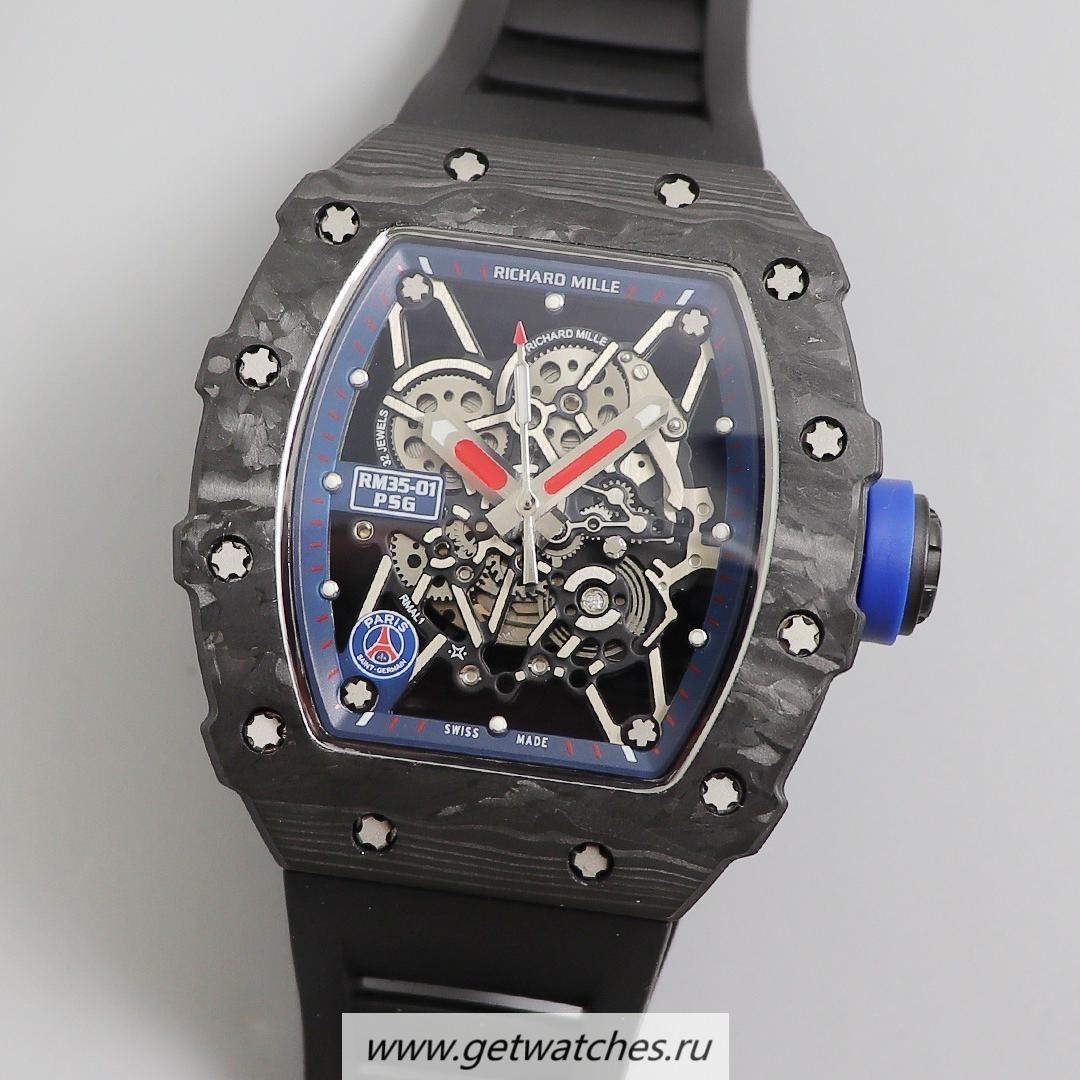 High Quality Richard Mille RM035-01 Paris Saint Germain KVF V3 Forged Carbon Black Dial Black Strap M8215 High Quality Richard Mille RM035-01 Paris Saint Germain KVF V3 Forged Carbon Black Dial Black Strap M8215