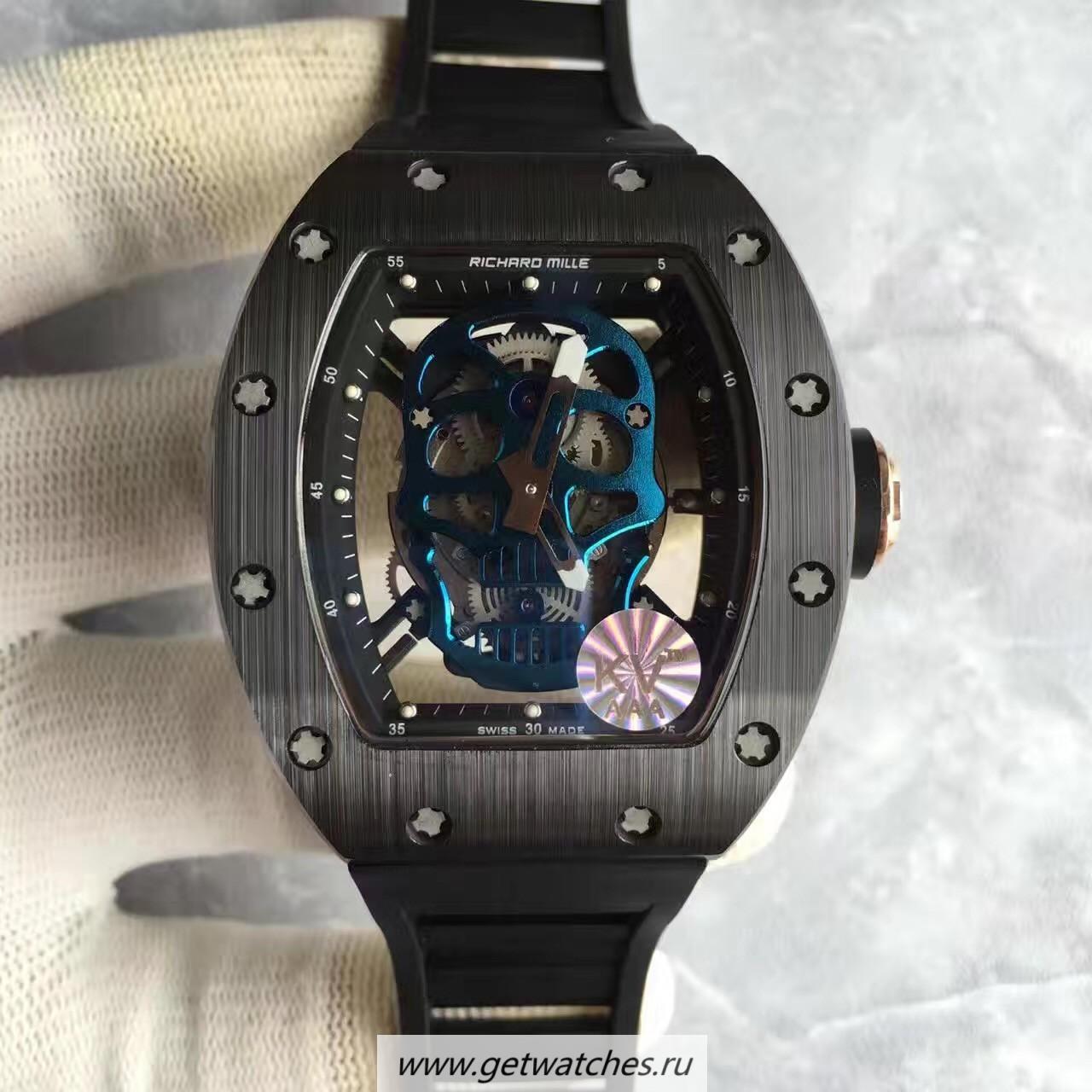 Shop Richard Mille RM052 KVF Black Ceramic & Rose Gold Blue Skull Dial M6T51 Shop Richard Mille RM052 KVF Black Ceramic & Rose Gold Blue Skull Dial M6T51