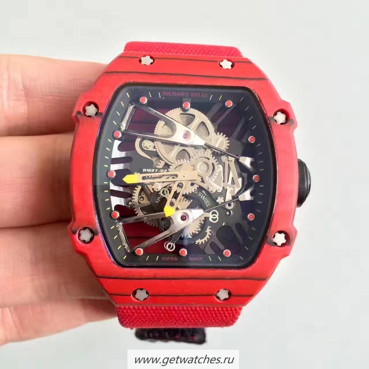 Replica Richard Mille RM27-02 KVF Red Forged Carbon Black & Skeleton Dial M9015 Replica Richard Mille RM27-02 KVF Red Forged Carbon Black & Skeleton Dial M9015