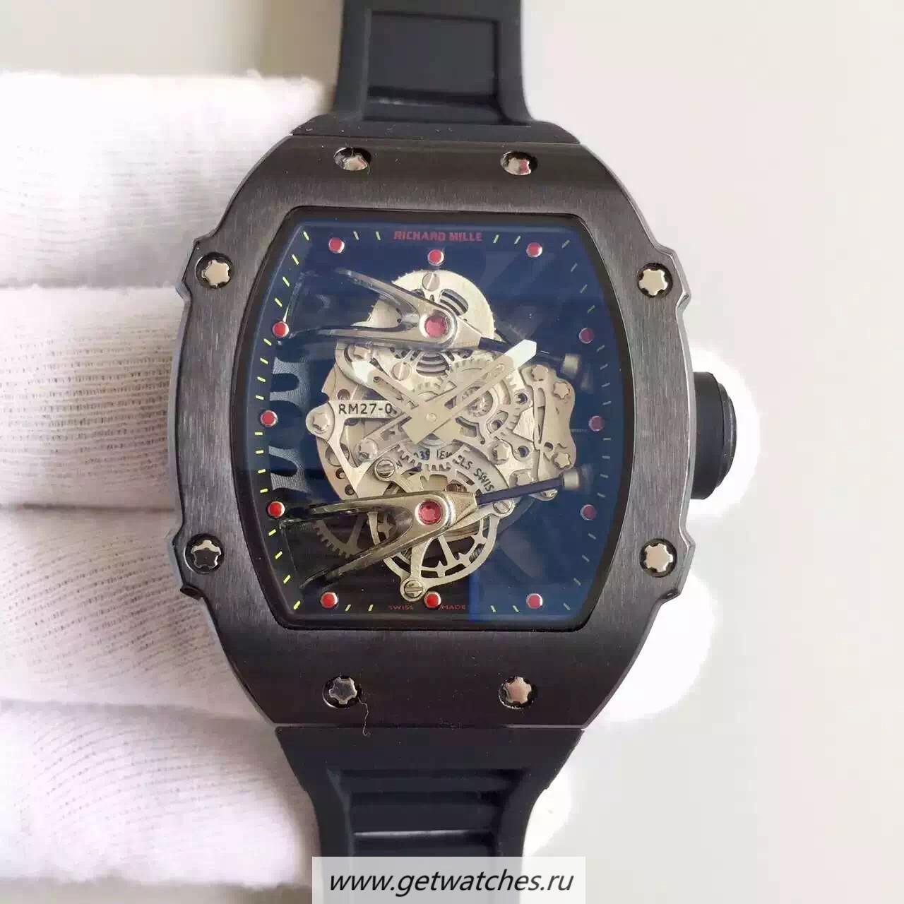 Perfect Replica Richard Mille RM27-02 PVD Black & Skeleton Dial M9015 Perfect Replica Richard Mille RM27-02 PVD Black & Skeleton Dial M9015