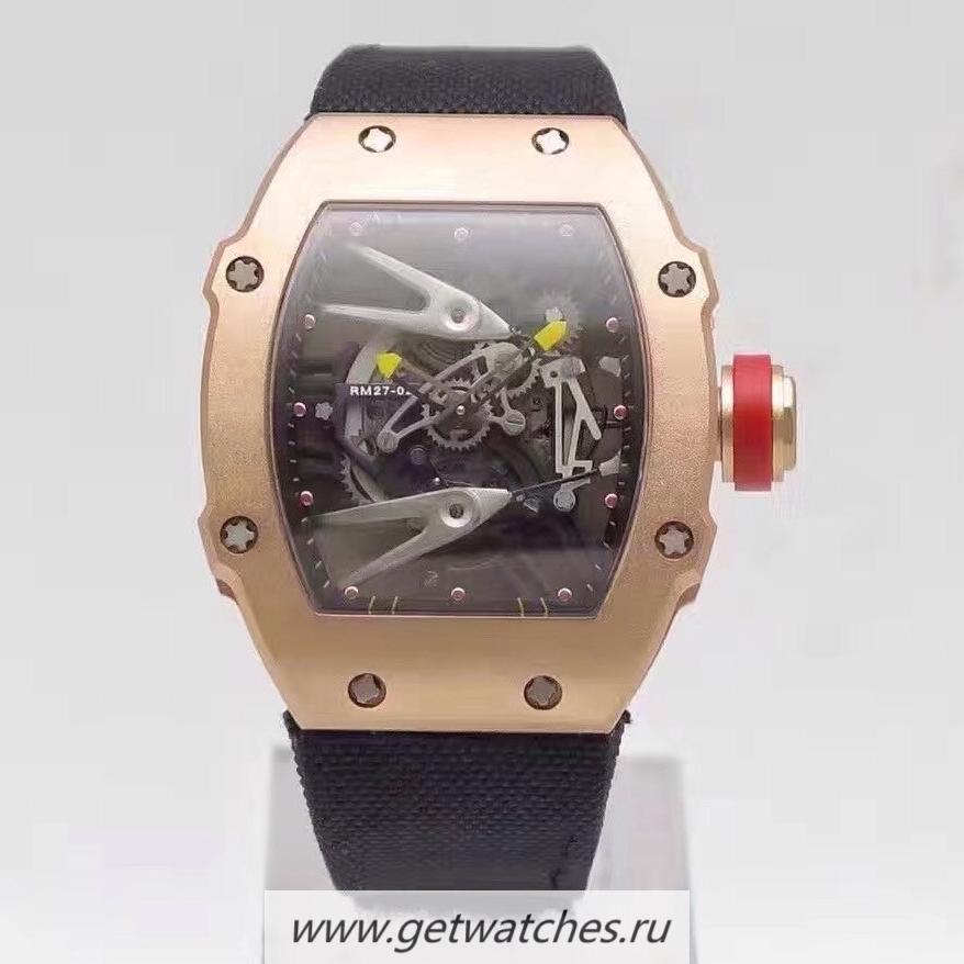 Fake Richard Mille RM27-02 Rose Gold Black & Skeleton Dial M9015 Fake Richard Mille RM27-02 Rose Gold Black & Skeleton Dial M9015