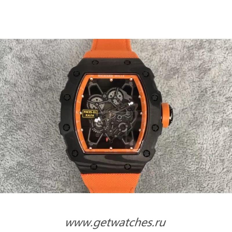 Best Price Richard Mille RM35-01 Rafael Nadal Forged Carbon Skeleton Orange Dial Orange Nylon Strap M9015 Best Price Richard Mille RM35-01 Rafael Nadal Forged Carbon Skeleton Orange Dial Orange Nylon Strap M9015