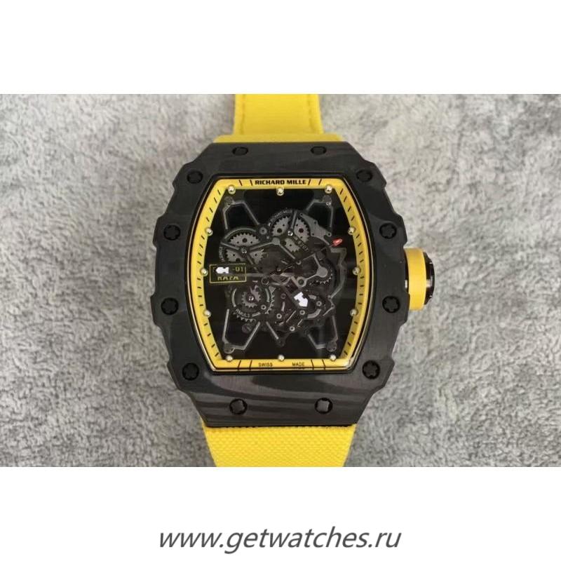 Perfect Replica Richard Mille RM35-01 Rafael Nadal Forged Carbon Skeleton Yellow Dial Yellow Nylon Strap M9015 Perfect Replica Richard Mille RM35-01 Rafael Nadal Forged Carbon Skeleton Yellow Dial Yellow Nylon Strap M9015