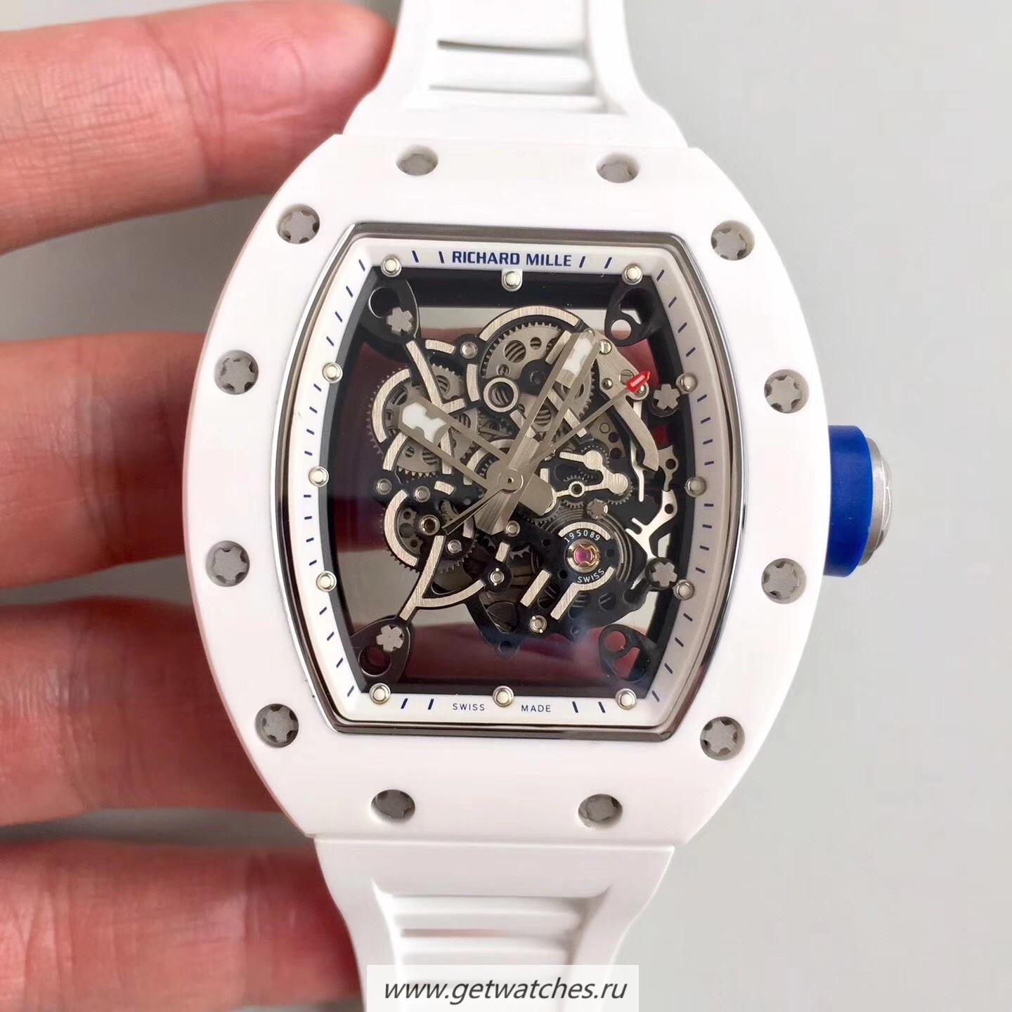 Perfect Replica Richard Mille RM55 KVF V2 White Ceramic White Skeleton Dial M8215 Perfect Replica Richard Mille RM55 KVF V2 White Ceramic White Skeleton Dial M8215