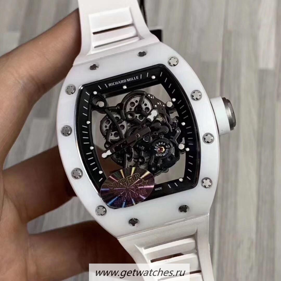 High Quality Richard Mille RM55 KVF White Ceramic Skeleton Dial M8215 High Quality Richard Mille RM55 KVF White Ceramic Skeleton Dial M8215