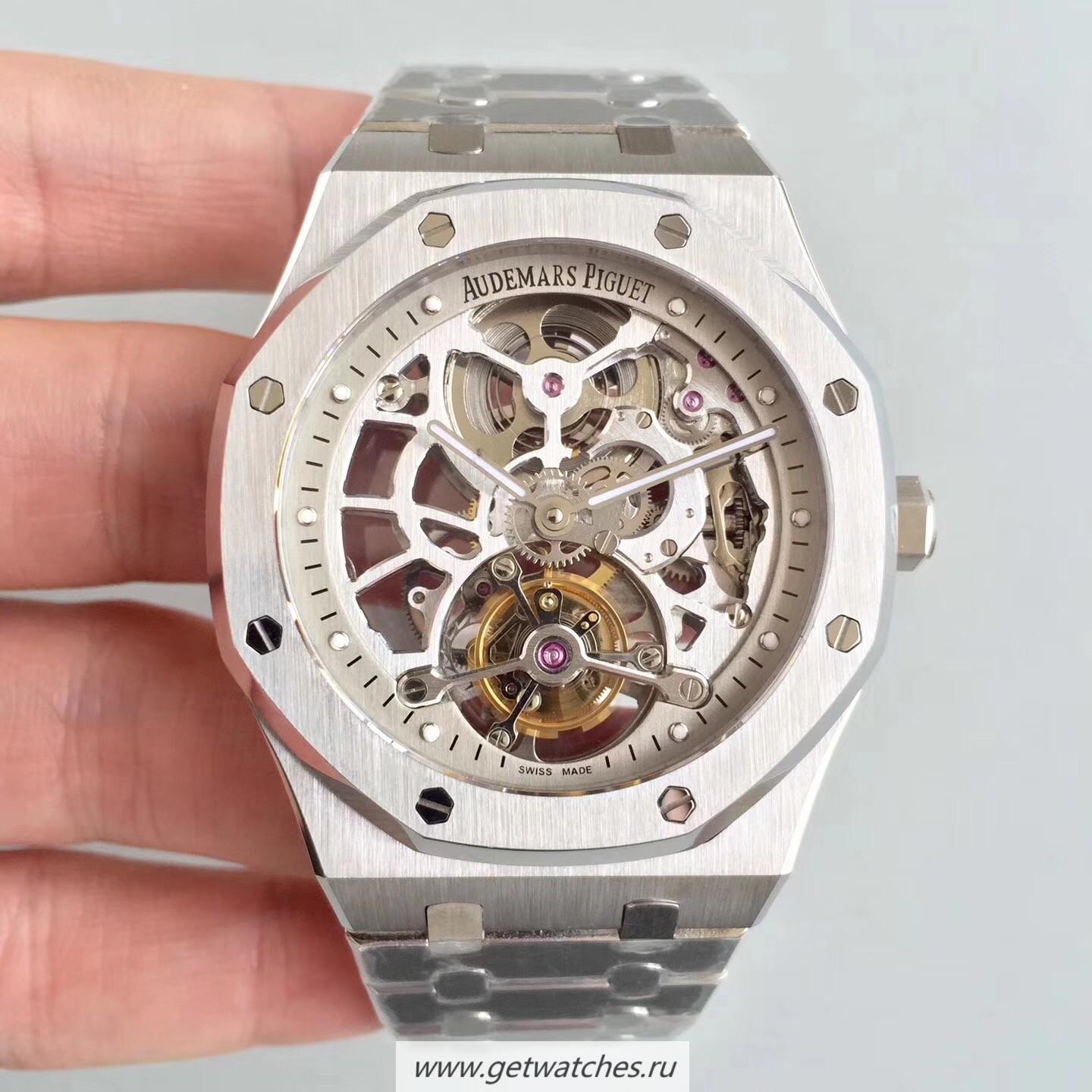Best Price Audemars P1g*et Royal Oak Tourbillon Extra-Plate Squelette 26518 JF V3 SS Silver Skeleton Dial 2924 Best Price Audemars P1g*et Royal Oak Tourbillon Extra-Plate Squelette 26518 JF V3 SS Silver Skeleton Dial 2924