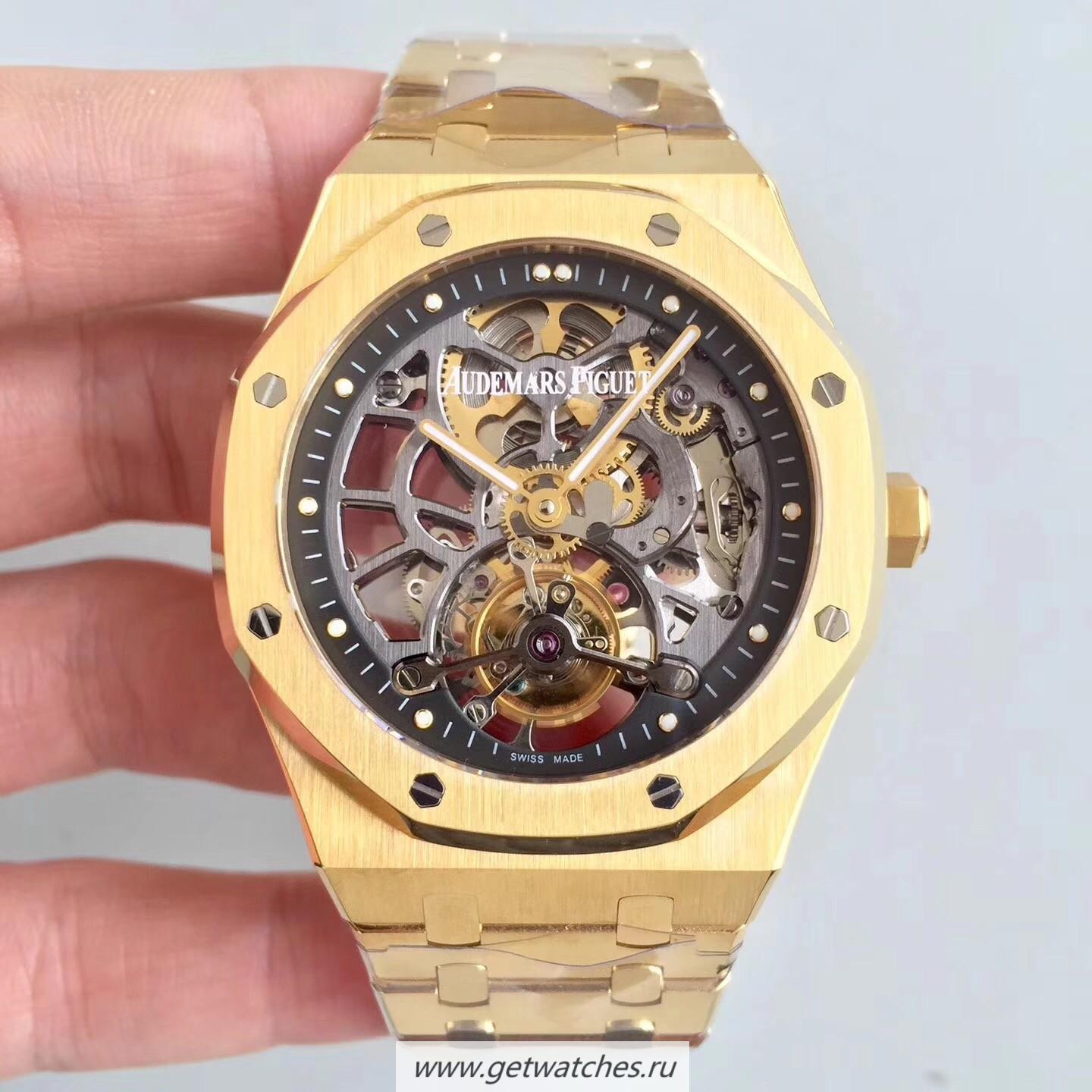 Copy Audemars P1g*et Royal Oak Tourbillon Extra-Plate Squelette 26518 JF V3 Yellow Gold Black Skeleton Dial 2924 Copy Audemars P1g*et Royal Oak Tourbillon Extra-Plate Squelette 26518 JF V3 Yellow Gold Black Skeleton Dial 2924