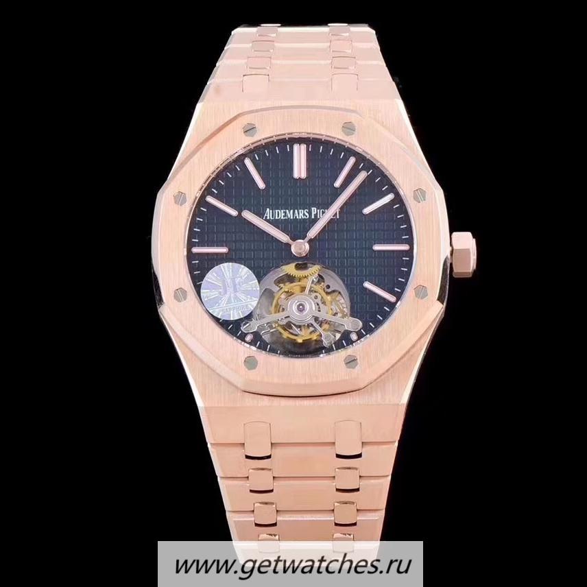 High Quality Audemars P1g*et Royal Oak Tourbillon Extra Thin 26522 JF Rose Gold Black Dial Tourbillon High Quality Audemars P1g*et Royal Oak Tourbillon Extra Thin 26522 JF Rose Gold Black Dial Tourbillon