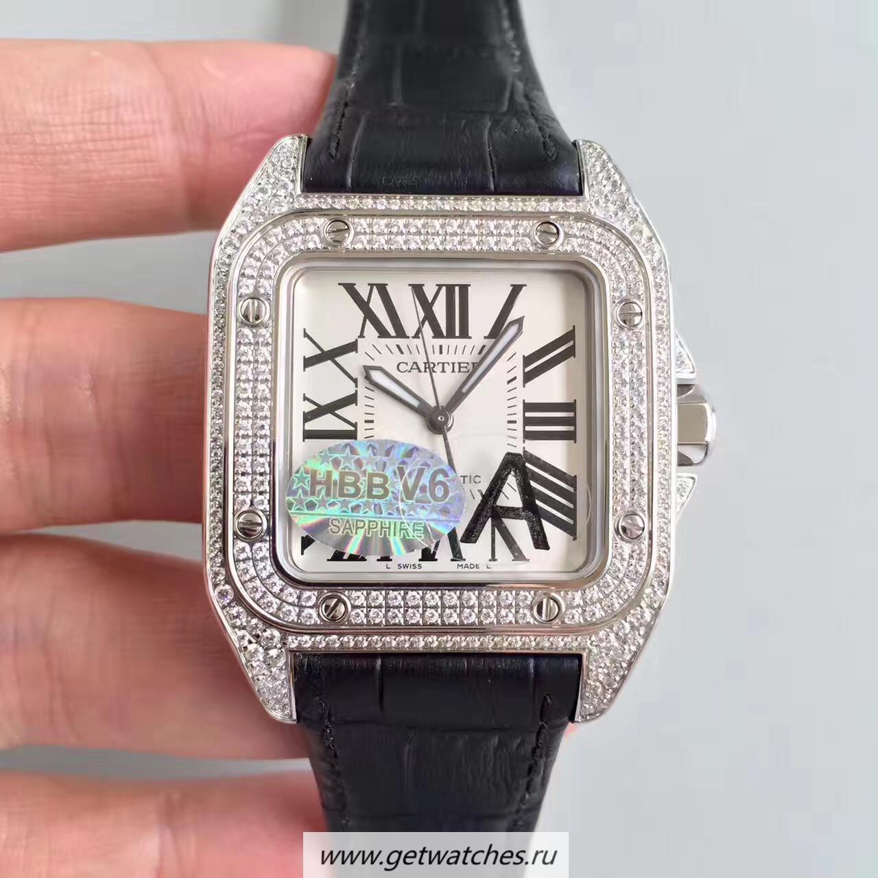 Perfect Replica Ca*t1er Santos 100 WM501751 HBB V6F SS & D1am0nds Silver Dial 2824 Perfect Replica Ca*t1er Santos 100 WM501751 HBB V6F SS & D1am0nds Silver Dial 2824