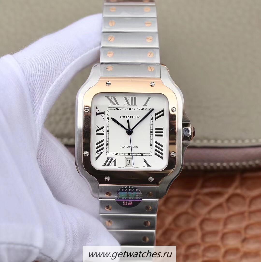 Best Price Ca*t1er Santos W2SA0006 BVF V2 40mm SS & Rose Gold White Dial M9015 Best Price Ca*t1er Santos W2SA0006 BVF V2 40mm SS & Rose Gold White Dial M9015