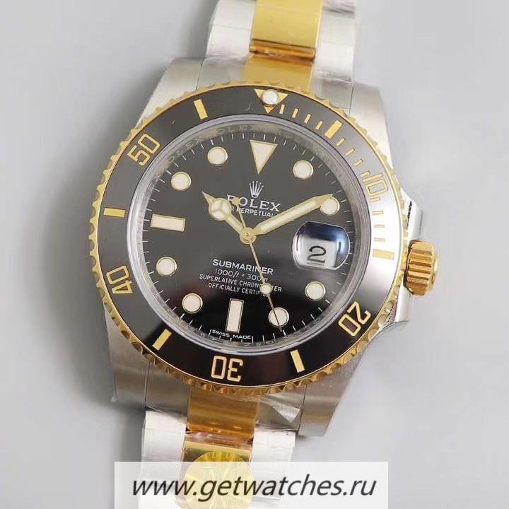 Replica R01ex Submariner Date 116613 LN D1F 24K Yellow Gold Wrapped & SS 904L Black Dial 2824 Replica R01ex Submariner Date 116613 LN D1F 24K Yellow Gold Wrapped & SS 904L Black Dial 2824