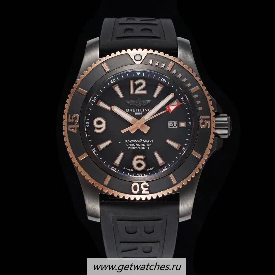 Copy Breitling S*perocean Automatic 46 TF DLC & Rose Gold Black Dial 2824 Copy Breitling S*perocean Automatic 46 TF DLC & Rose Gold Black Dial 2824