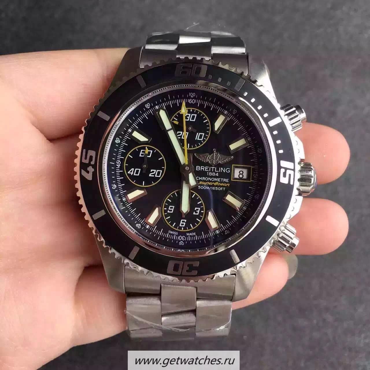 Copy Breitling S*perocean Chrono A1334102/BA82/134A Noob Factory SS Black & Yellow Dial 7750 Copy Breitling S*perocean Chrono A1334102/BA82/134A Noob Factory SS Black & Yellow Dial 7750