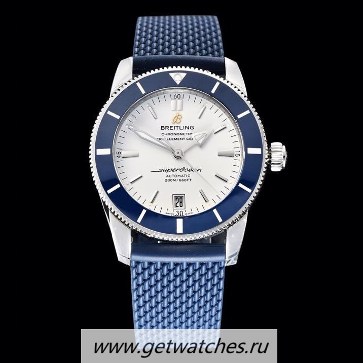 Replica Breitling S*perocean Heritage II 42mm GF SS White Dial Blue Rubber Strap 2824 V2 Replica Breitling S*perocean Heritage II 42mm GF SS White Dial Blue Rubber Strap 2824 V2